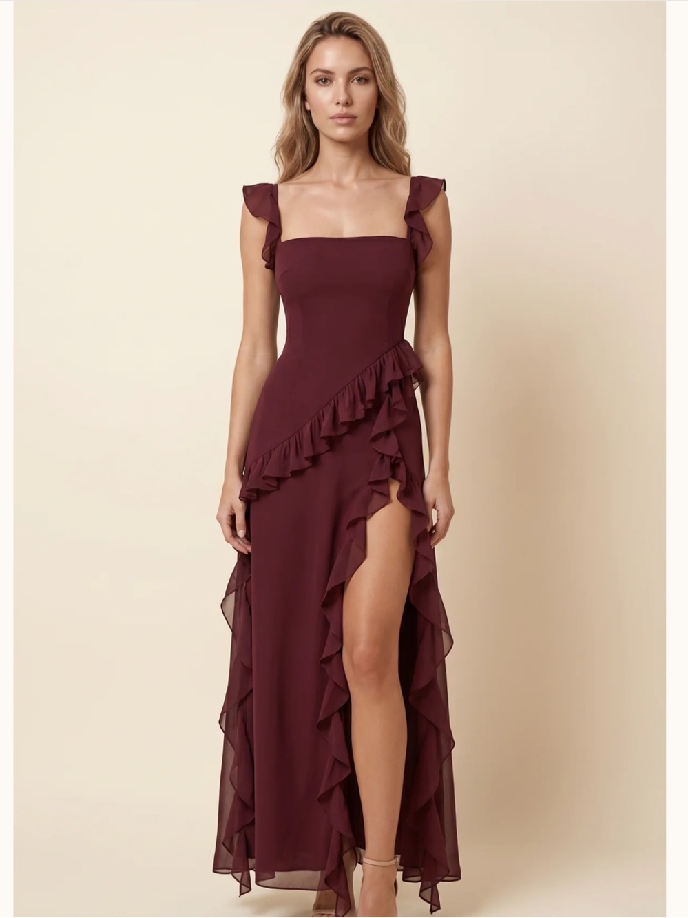 Estella's Closet Claire Maxi Dress in Wine